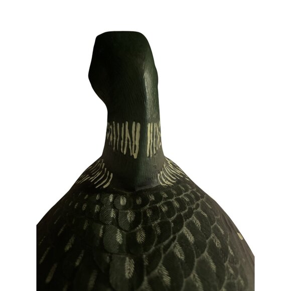 Vintage Handcrafted Loon Duck Decoy Hunting Collectible Carved Wooden Sculpture - Picture 5 of 16